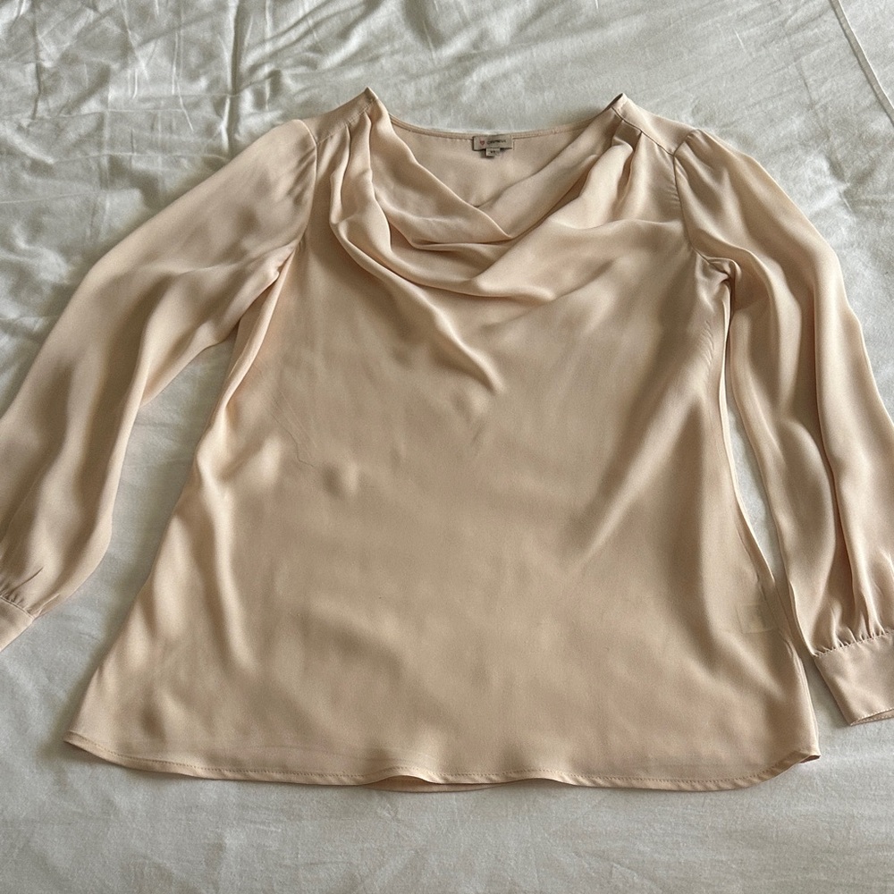 Cowl neck long sleeved blouse